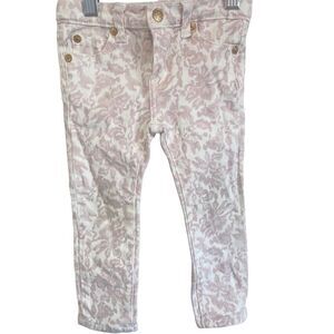 7 FOR ALL MANKIND Girls Pink Floral Print Jeans Pants